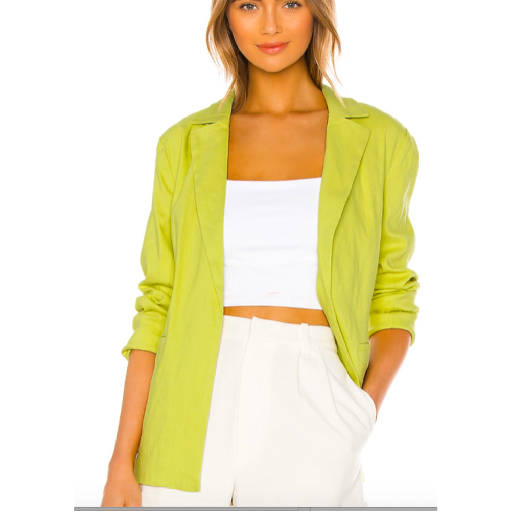 Lovers + Friends Lime Green Open Front Blazer